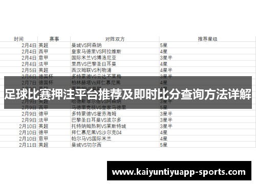 足球比赛押注平台推荐及即时比分查询方法详解
